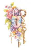 lock and key intertwined tattoo design idea