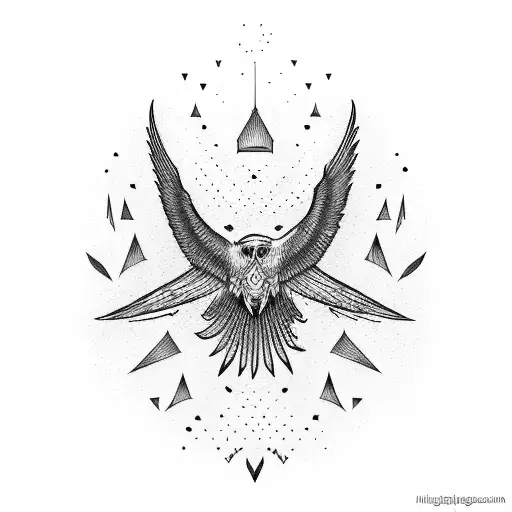 Hugin and Munin flying through the mountains tattoo design idea