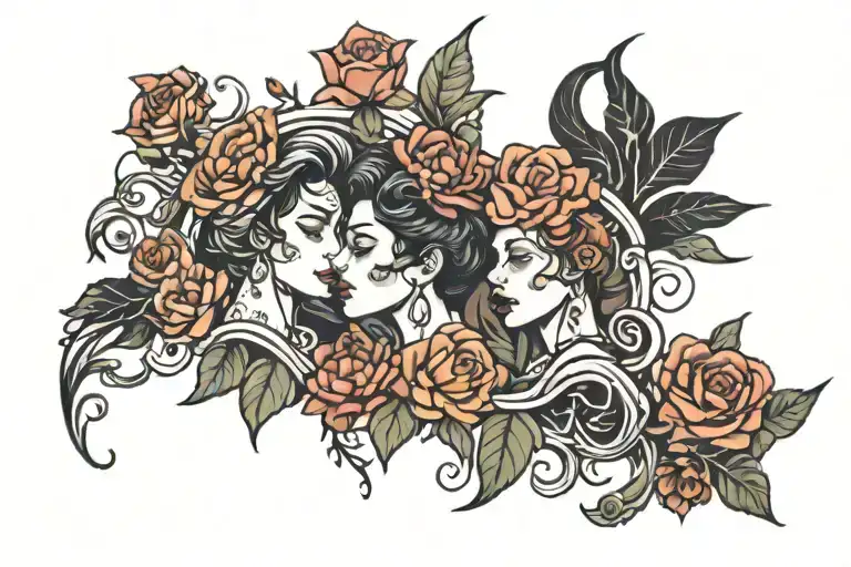 Lesbian tattoo design idea