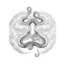 libra scales with snake tattoo design idea