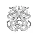 libra scales with snake tattoo design idea