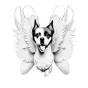 dog with wings tattoo design idea