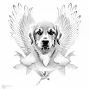 dog with wings tattoo design idea
