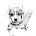dog with wings tattoo design idea