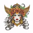 gypsy woman face tattoo design idea
