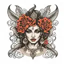 gypsy woman face tattoo design idea