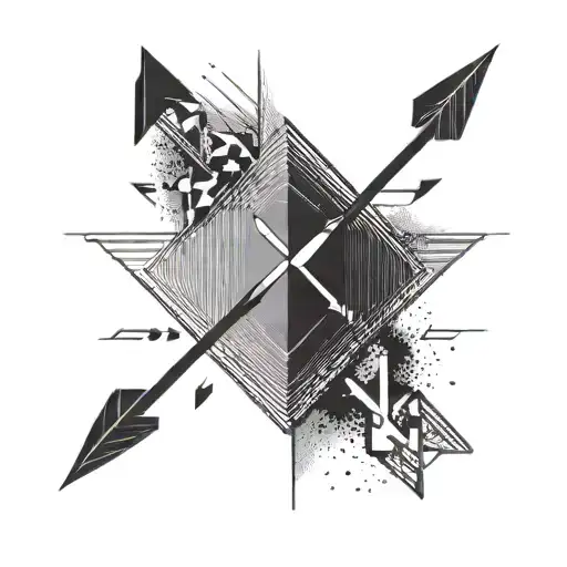 A modern and minimalist design featuring four arrows pointing in different directions, each arrow representing the individual paths and journeys of you and your friends. The arrows can be stylized in a sleek and geometric way, executed in black-grey style for a contemporary and sophisticated look. tattoo design idea