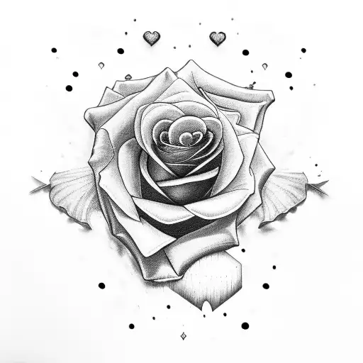 rose with cross and the name Jennifer  tattoo design idea