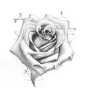 rose with cross and the name Jennifer  tattoo design idea