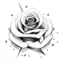 rose with cross and the name Jennifer  tattoo design idea
