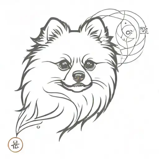 pomeranian dog breed tattoo design idea