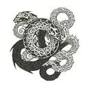 ouroboros skeletal leviathan tattoo design idea