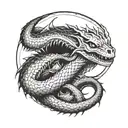 ouroboros skeletal leviathan tattoo design idea