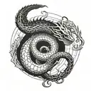 ouroboros skeletal leviathan tattoo design idea