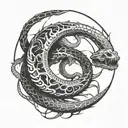 ouroboros skeletal leviathan tattoo design idea