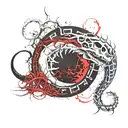 ouroboros skeletal leviathan tattoo design idea
