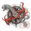 ouroboros skeletal leviathan tattoo design idea