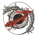 ouroboros skeletal leviathan tattoo design idea