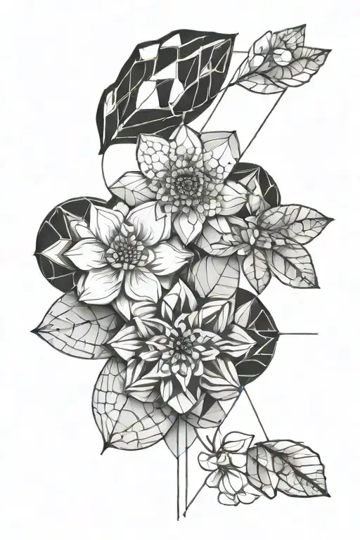 Talia and Tasha with a pebble dropping and a blossoming flower  tattoo design idea