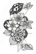 Talia and Tasha with a pebble dropping and a blossoming flower  tattoo design idea