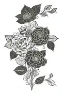 Talia and Tasha with a pebble dropping and a blossoming flower  tattoo design idea