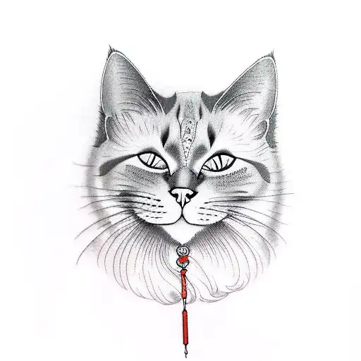 A cat outline, cloud or smoke tattoo design idea