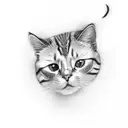 minimalist cat tattoo shrouded in smoke or clouds tattoo design idea