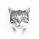 minimalist cat tattoo shrouded in smoke or clouds tattoo design idea