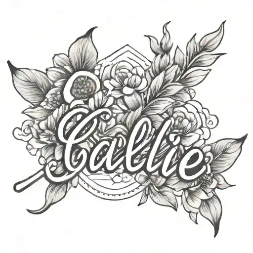 fine line script tattoo of the name Callie minimalist style tattoo design idea