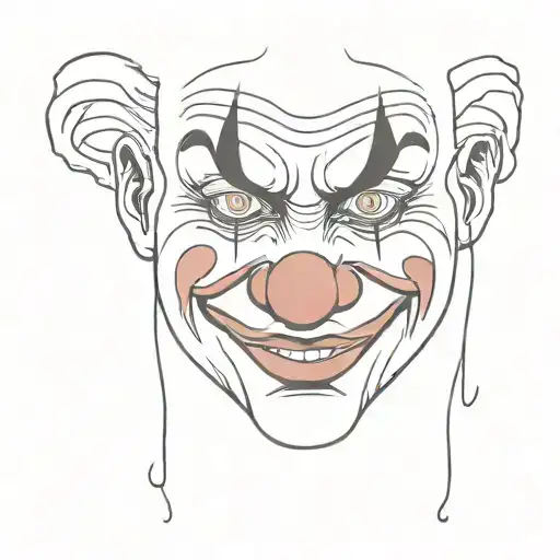 crying clown  tattoo design idea