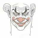 crying clown  tattoo design idea