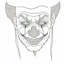 crying clown  tattoo design idea
