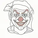 crying clown  tattoo design idea