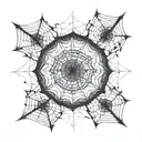 Incorporate intricate spider webs into a mandala design tattoo design idea