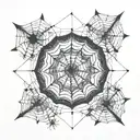 Incorporate intricate spider webs into a mandala design tattoo design idea