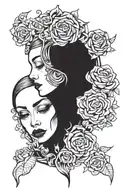 drama faces tattoo design idea