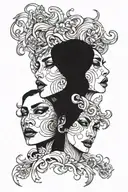 drama faces tattoo design idea