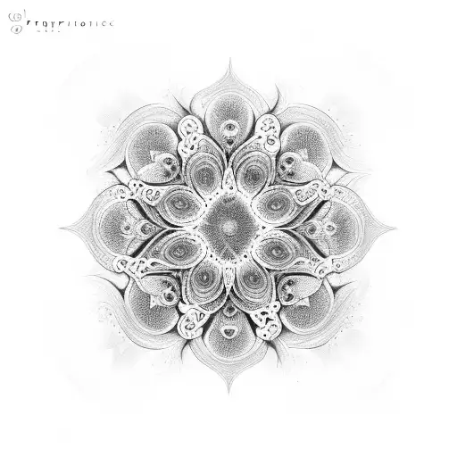 Psychedelic flowers that open to the light, represent the transition from one reality to another and personal developmen tattoo design idea