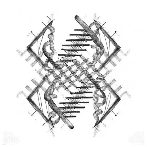 piano keys double helix dna tattoo design idea