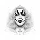 half face clown half king tattoo design idea