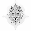 lion, mandala tattoo design idea