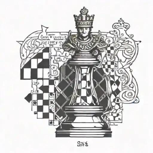 card king chess piece with bible verse Daniel 9:5 tattoo design idea