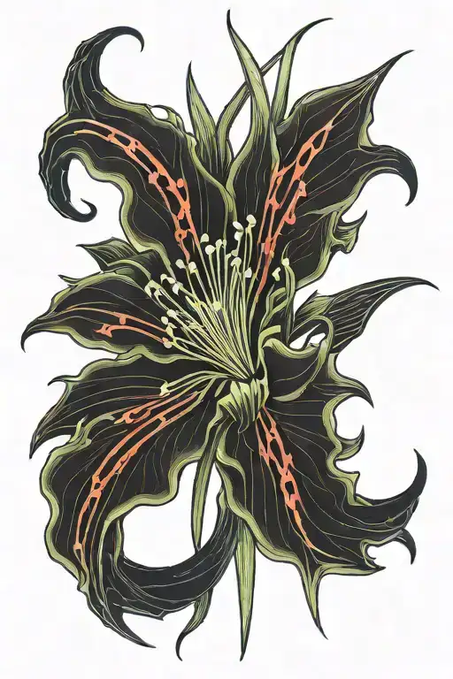 red spider lily tattoo design idea
