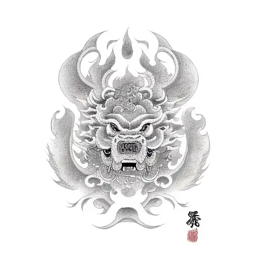 Foo Dog tattoo design idea