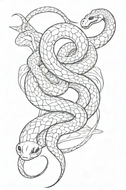 Snake tattoo sketch in length tattoo tattoo design idea