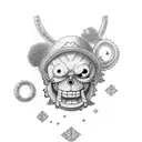 one piece ruffy manga style tattoo design idea
