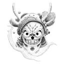 one piece ruffy manga style tattoo design idea