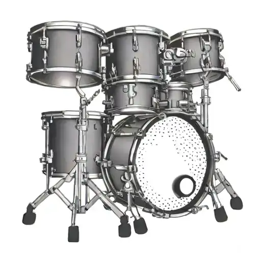  drum set outline small black and gray  tattoo design idea