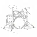drum set small in black and gray  tattoo design idea
