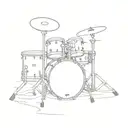 drum set small in black and gray  tattoo design idea